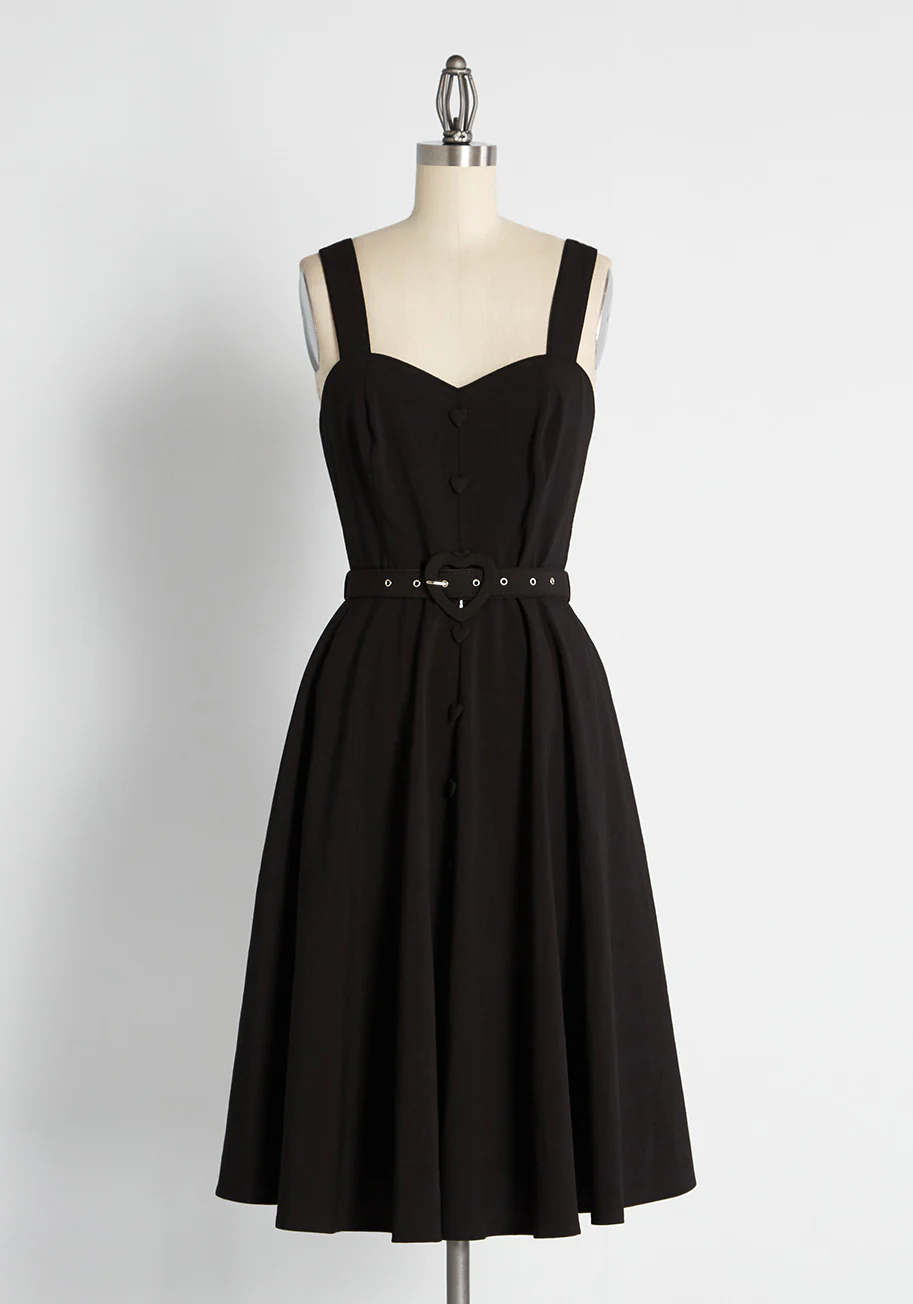 Amour in Noir Swing Dress - Olabens