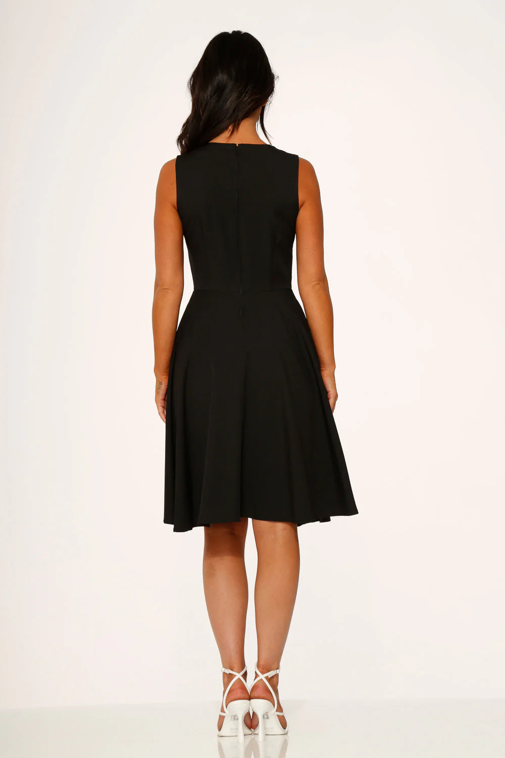 Black & White Piping Swing Dress - Olabens