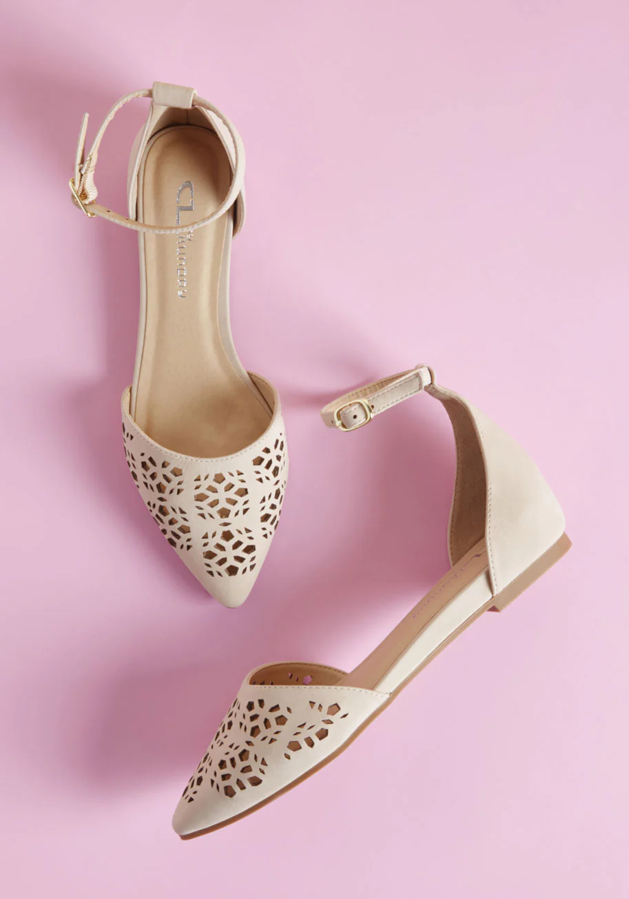 Follow Your Elite d'Orsay Flat in Beige - Olabens