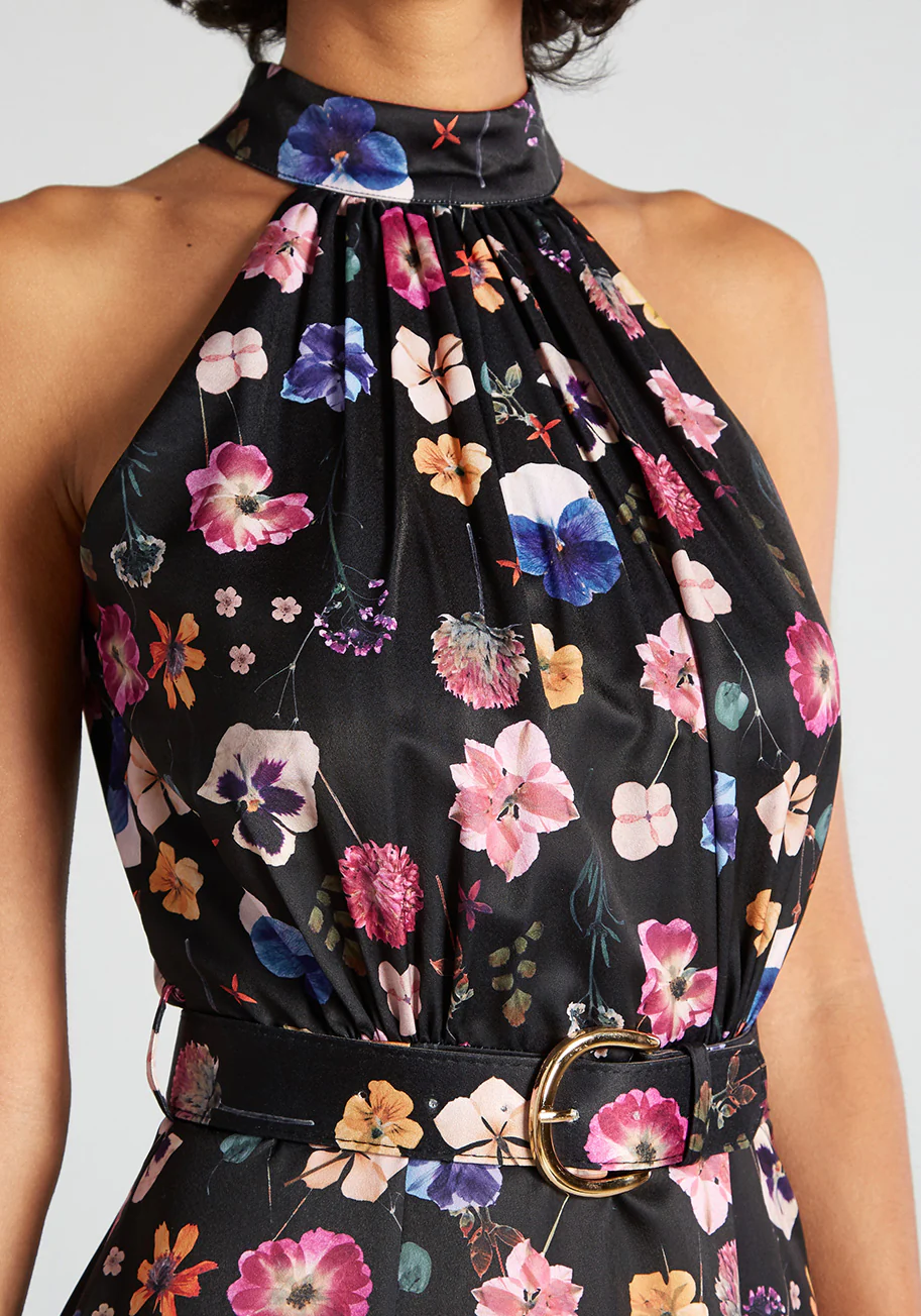 Botanic Bounty Halter Dress - Olabens
