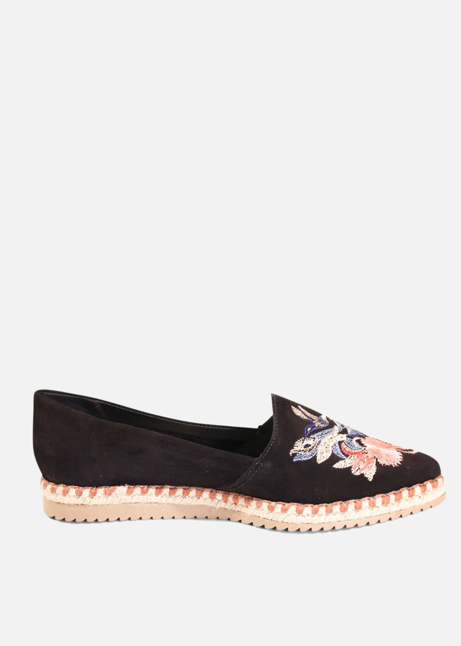 Sutton Suede Embroidered Espadrille - Olabens
