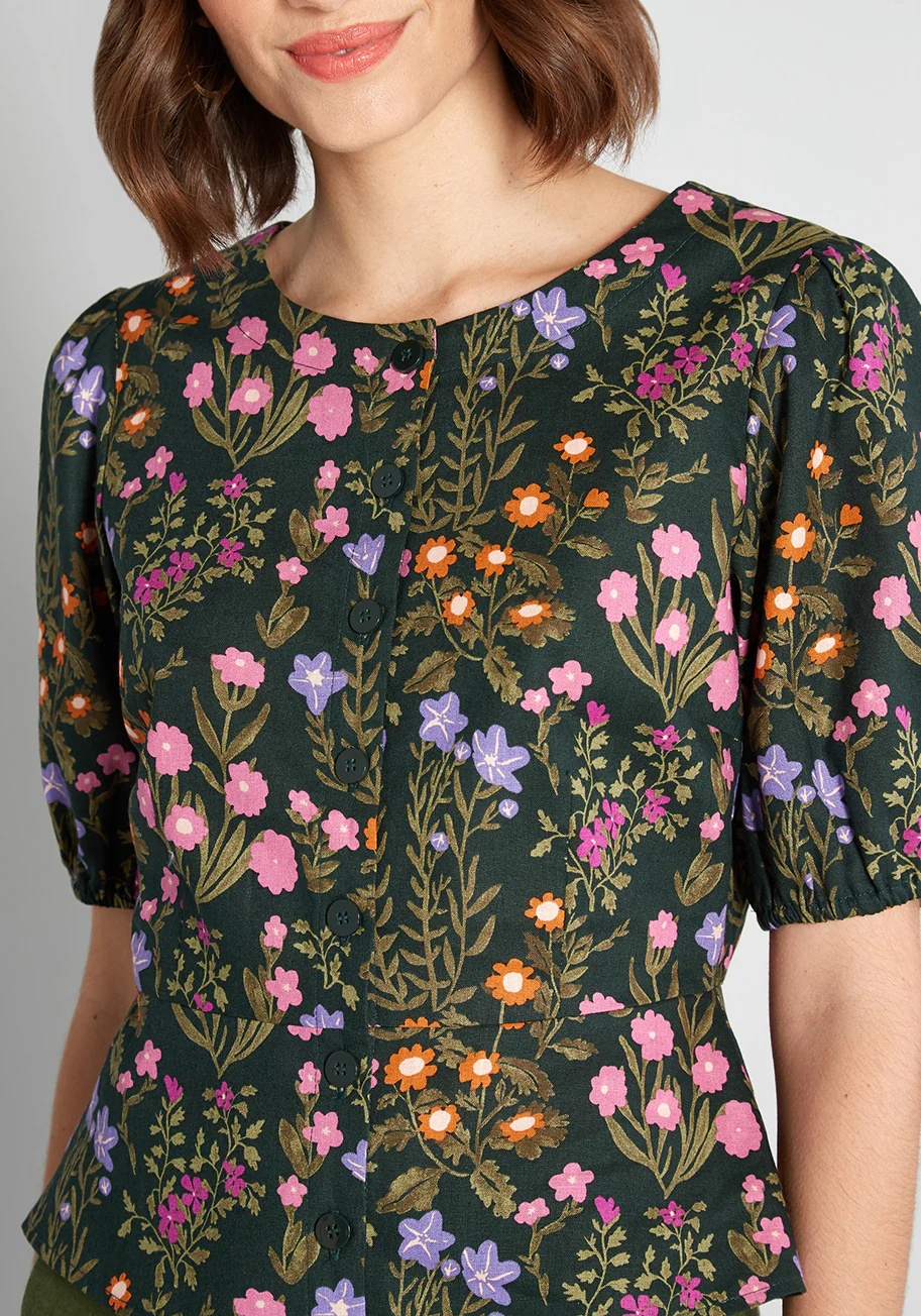 Spring Is Here Floral Peplum Blouse - Olabens