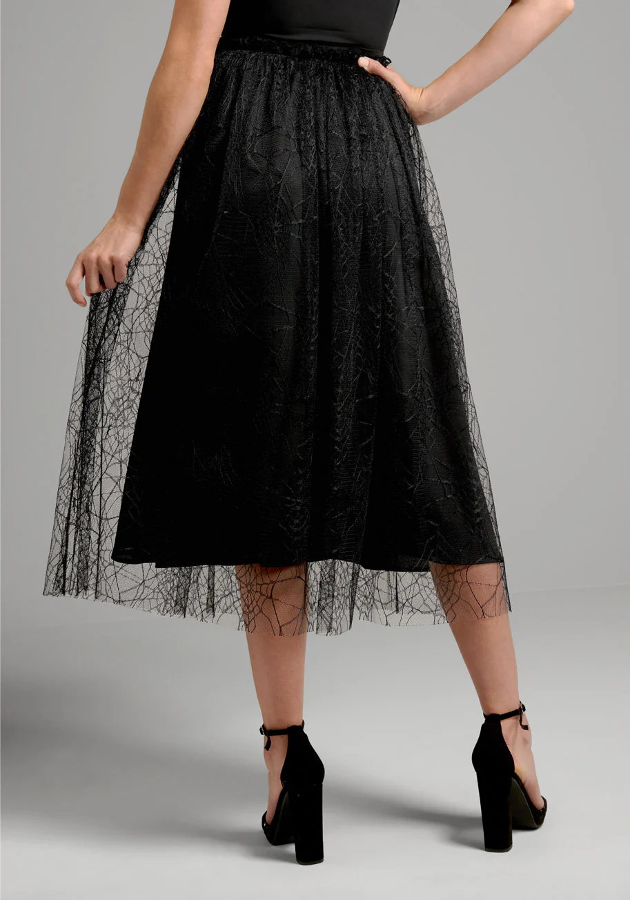 Along Came A Spider Midi Skirt - Olabens