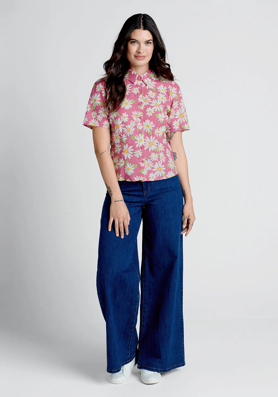 Sweet Summer Zephyr Button-Up Blouse - Olabens