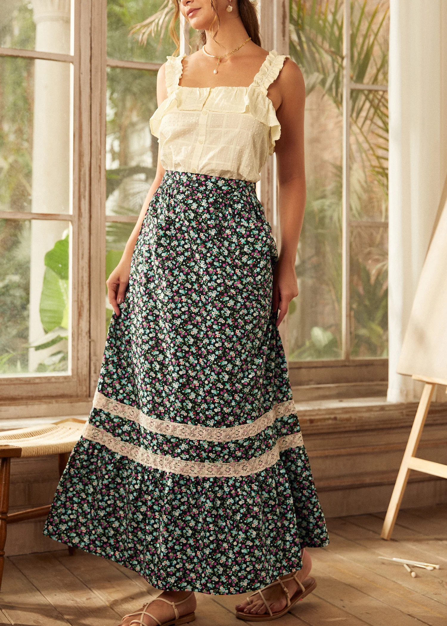 Field of Dreams Maxi Skirt - Olabens