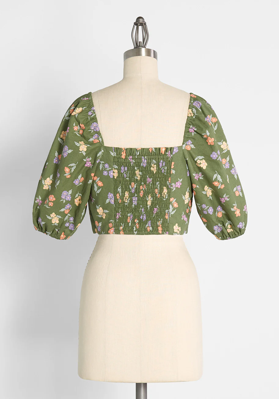 Playful Passage of Time Cropped Top - Olabens