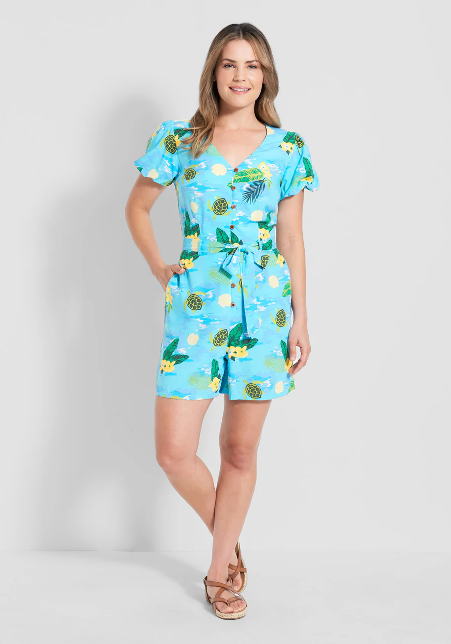 Isnyt X Collectif Sea Turtle Wave Romper - Olabens