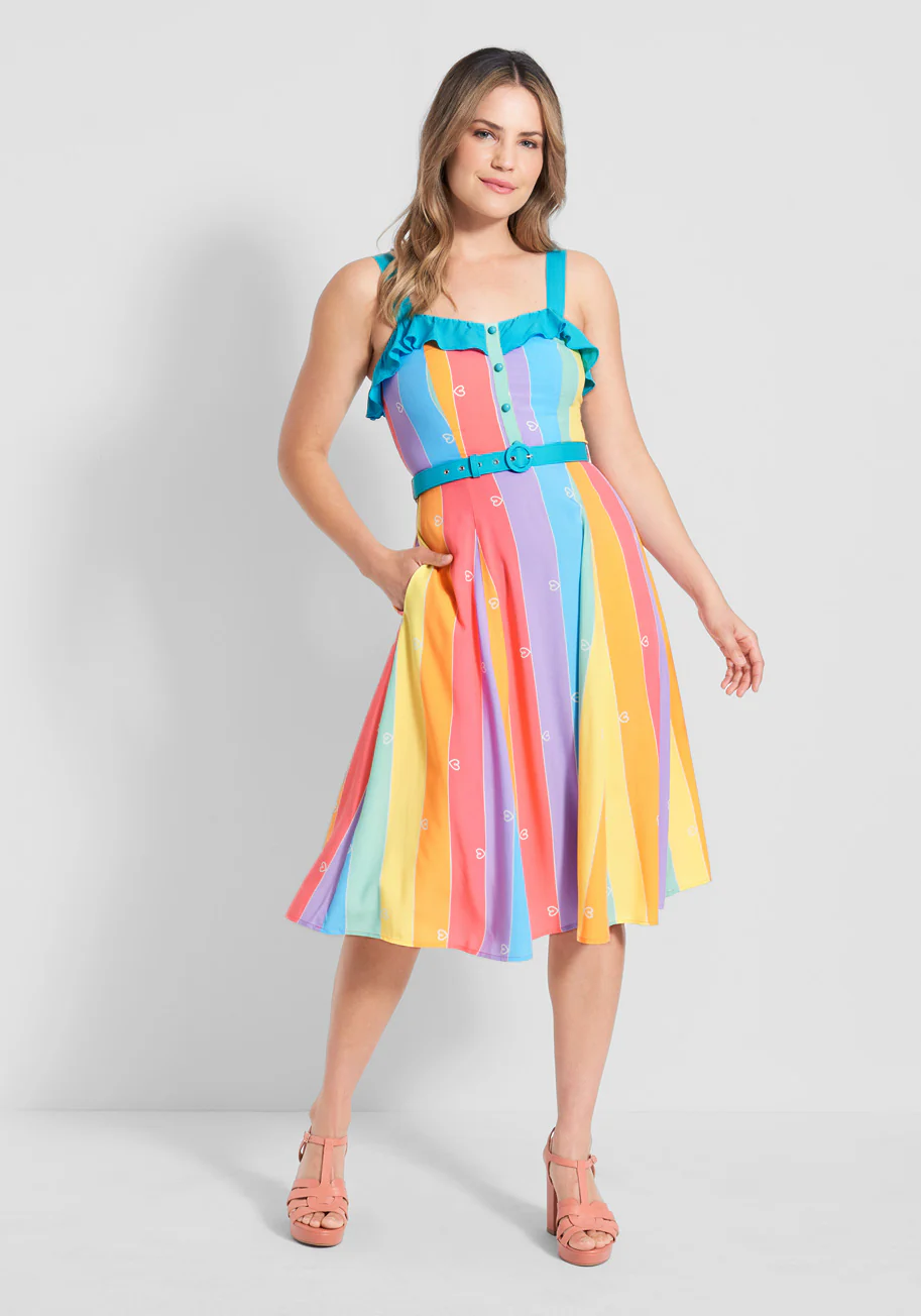 Isnyt x Collectif Rainbow Dream Lover Swing Dress - Olabens