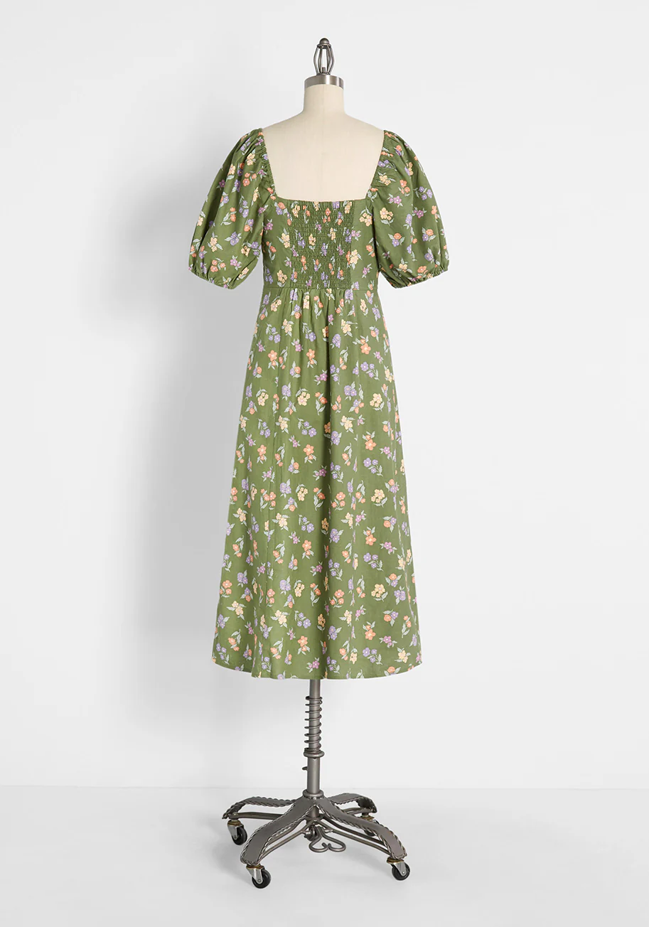Promising In Posies Midi Dress - Olabens
