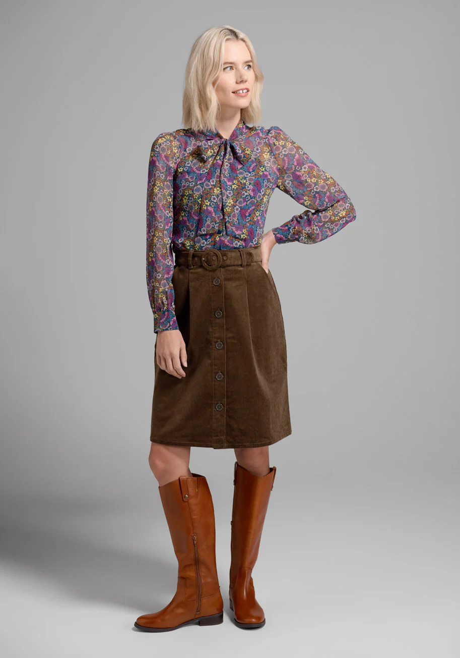 She's A Mystery Novel Tie-Neck Blouse - Olabens