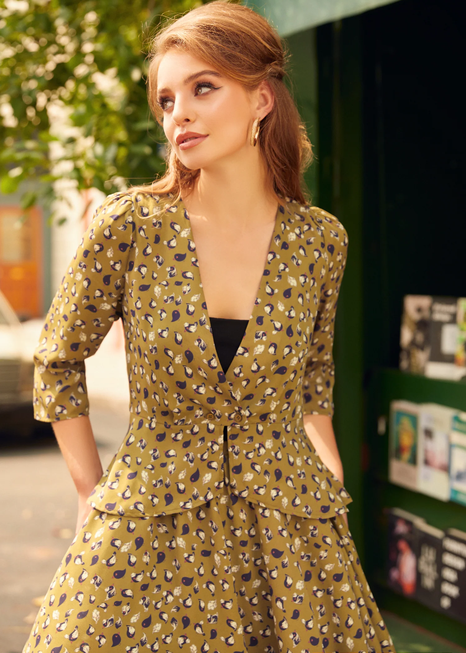 Day Party Puff Shoulder Peplum Blouse - Olabens