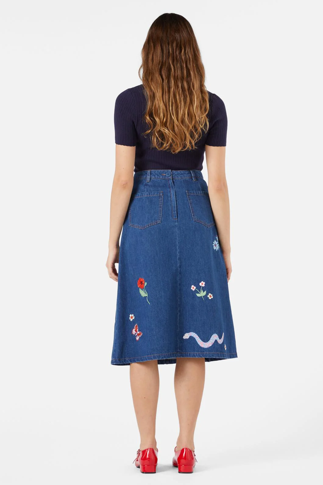 Snake Embroidered Skirt - Olabens