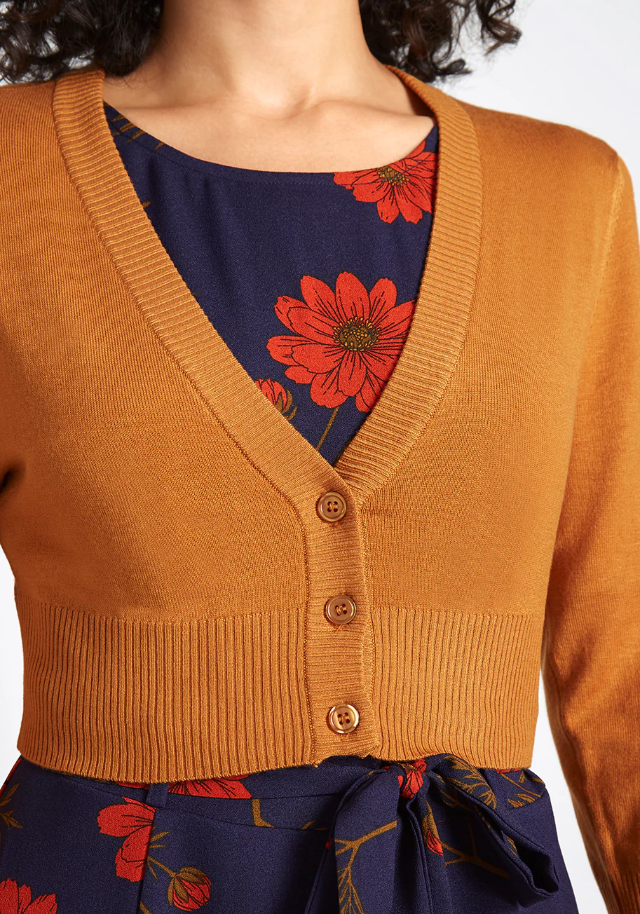 The Dream of the Crop Cardigan in Pumpkin Orange - Olabens