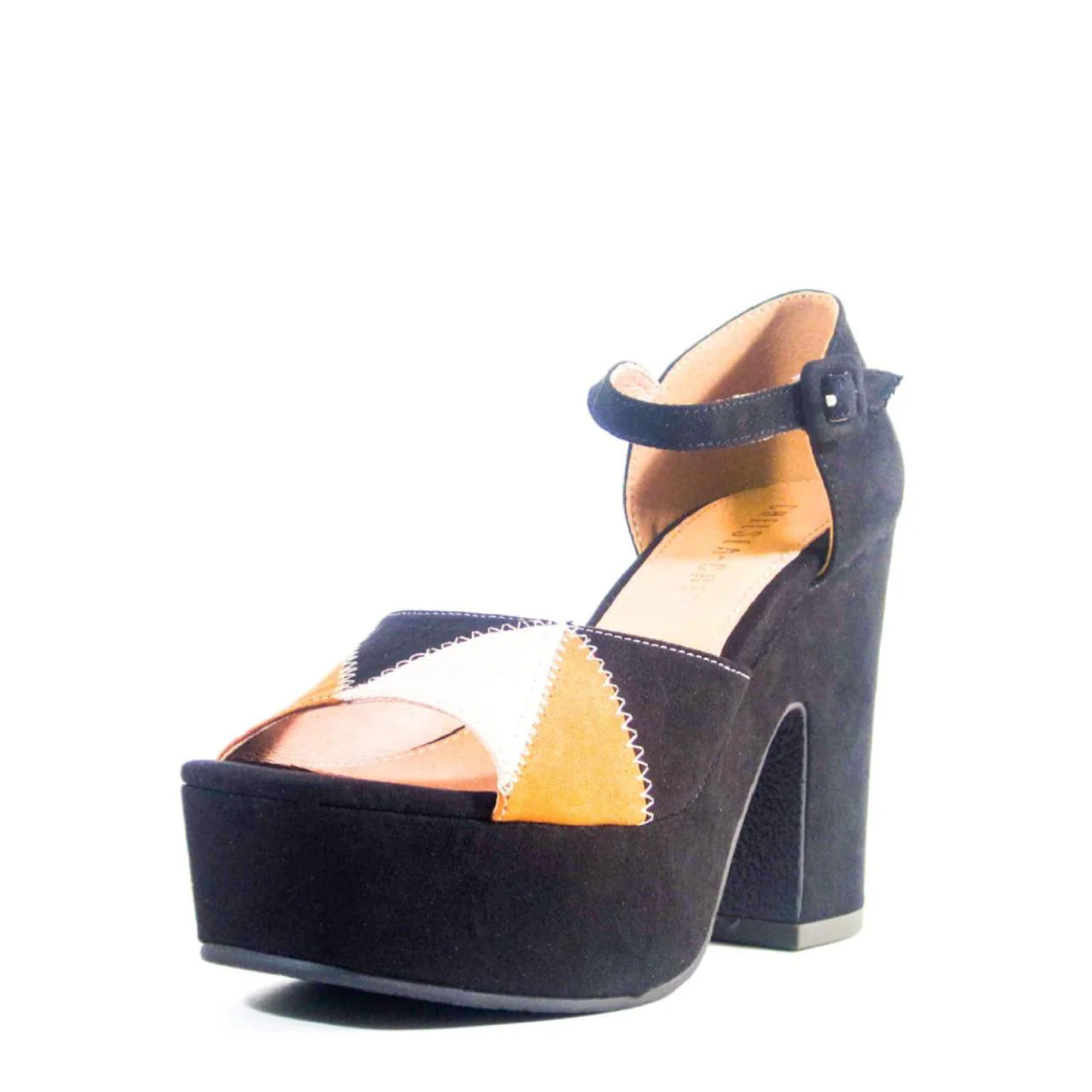 Quilted Patchwork Platform Heels - Olabens