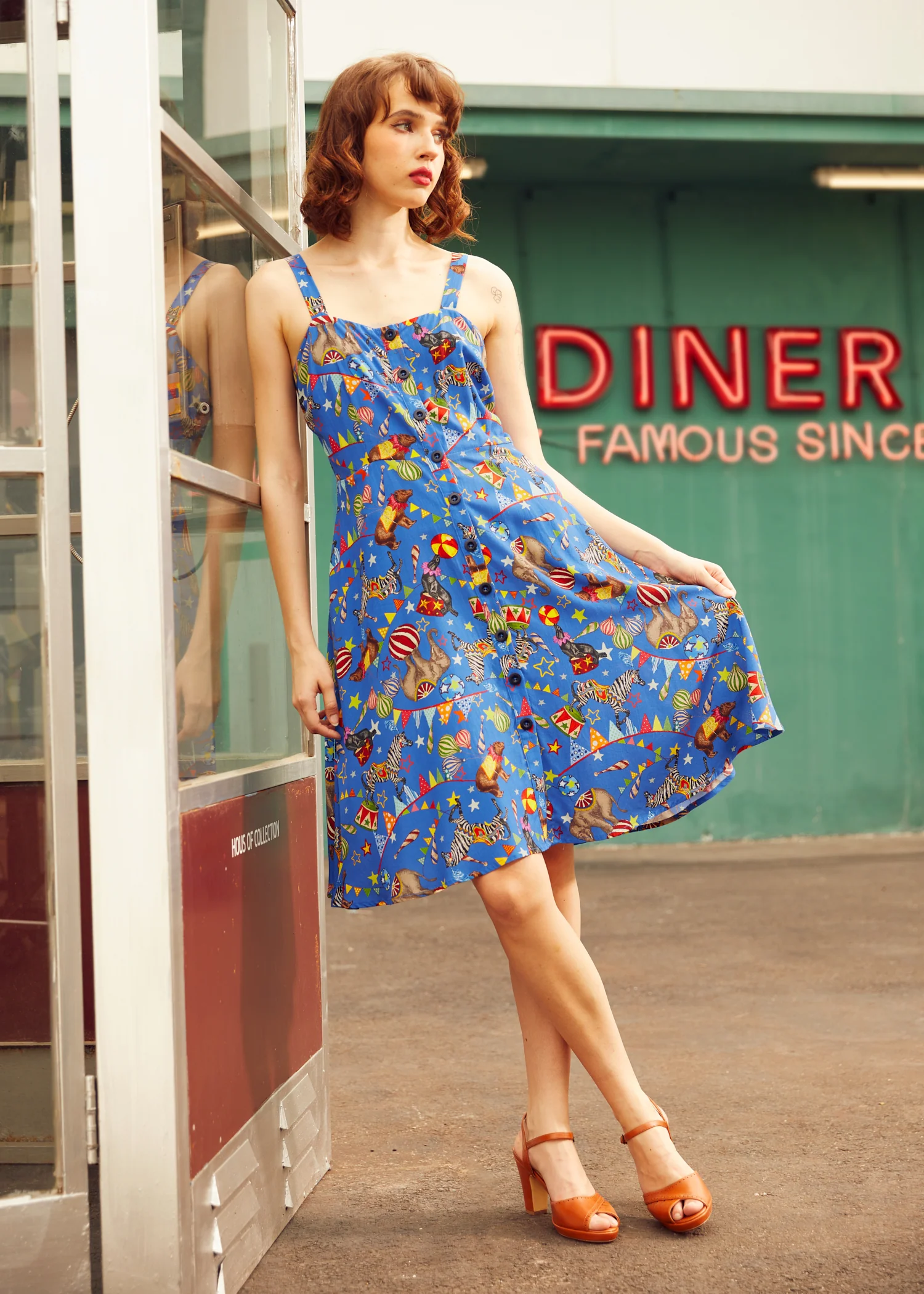 Sun-Kissed Stroll Fit & Flare Dress - Olabens