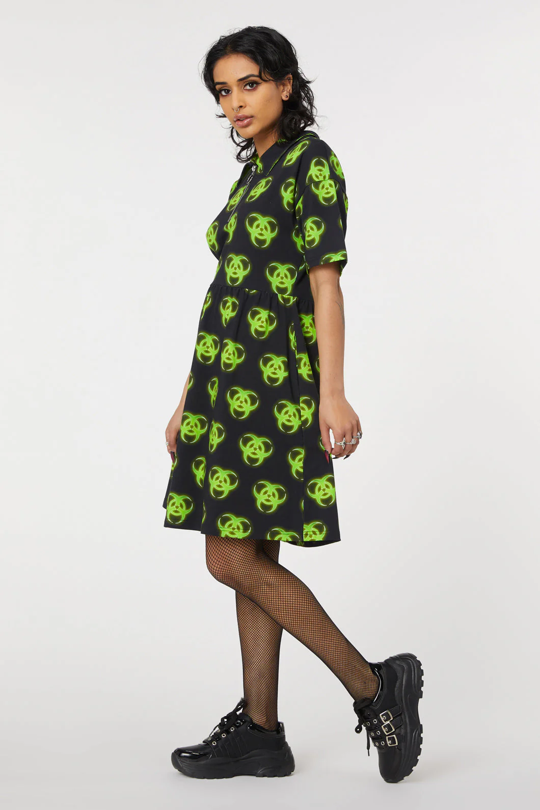 Biohazard Print Smock Dress - Olabens