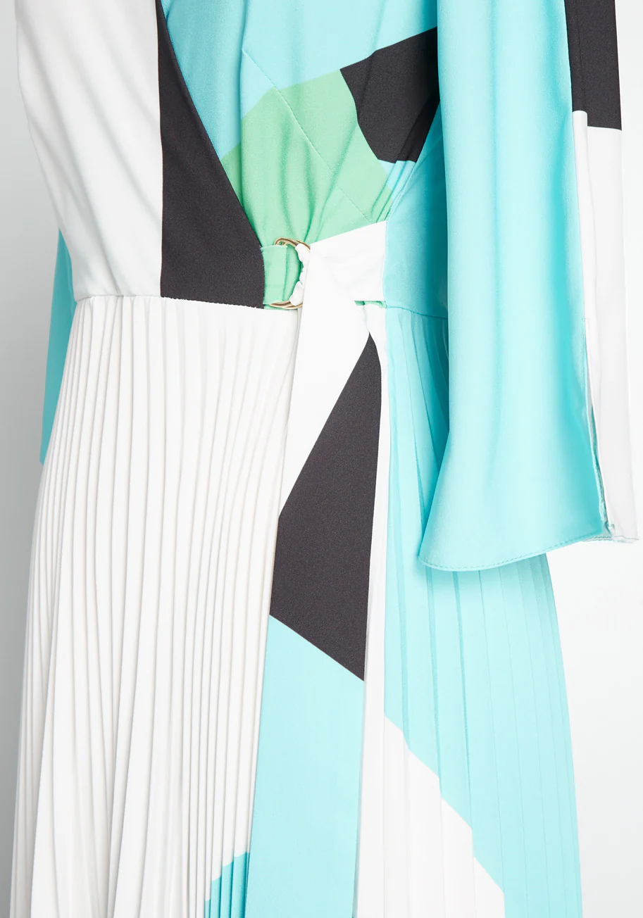 Opposites Abstract Faux-Wrap Dress - Olabens
