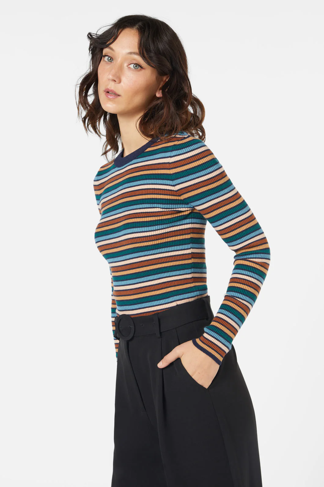 Darcy Stripe Knit Top - Olabens