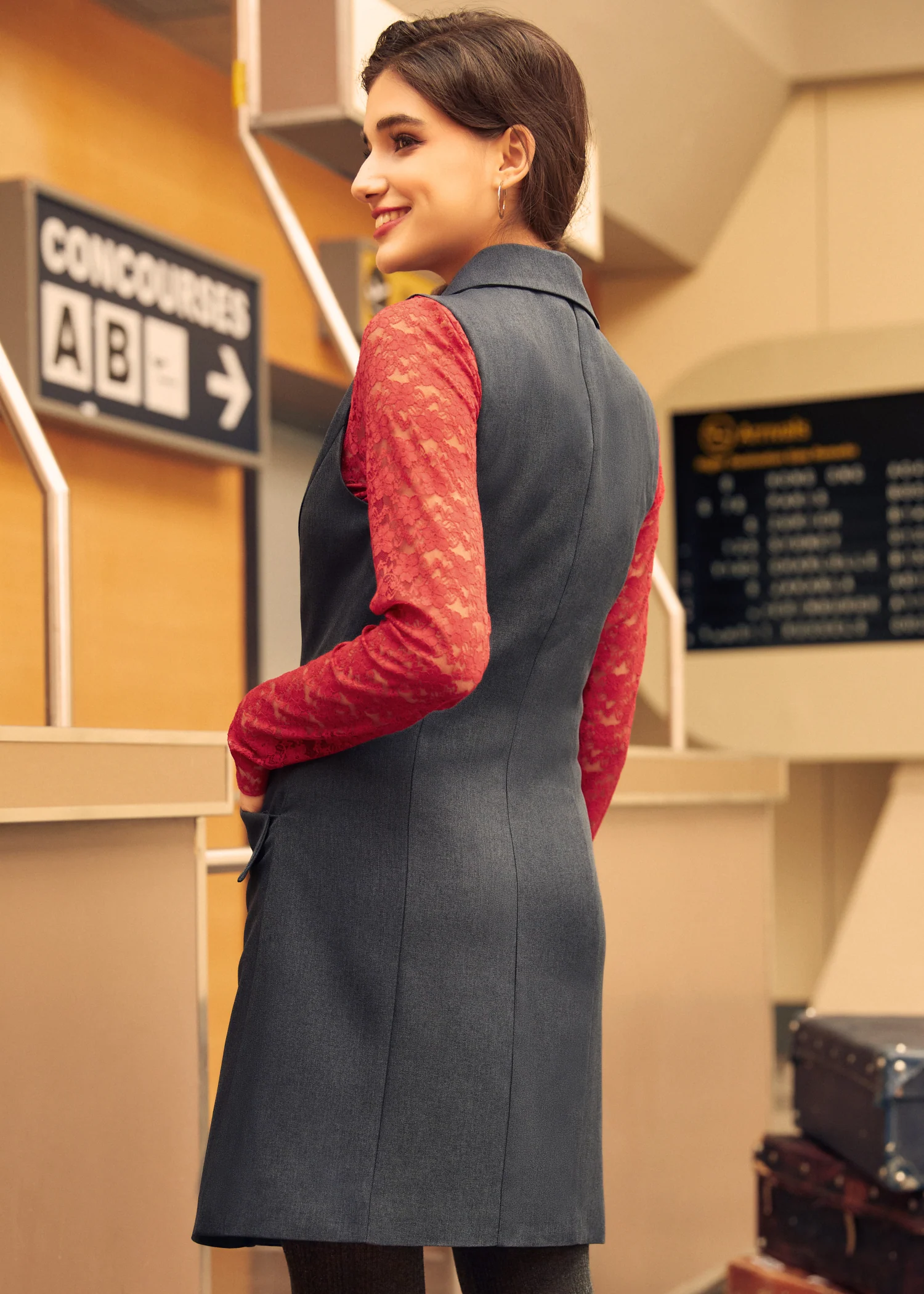 Dreaming in Decades Double Breasted Vest Dress - Olabens