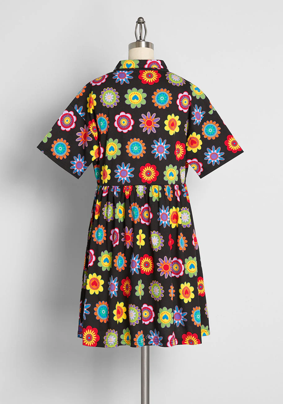 Flower Fashion Fusion Smock Dress - Olabens
