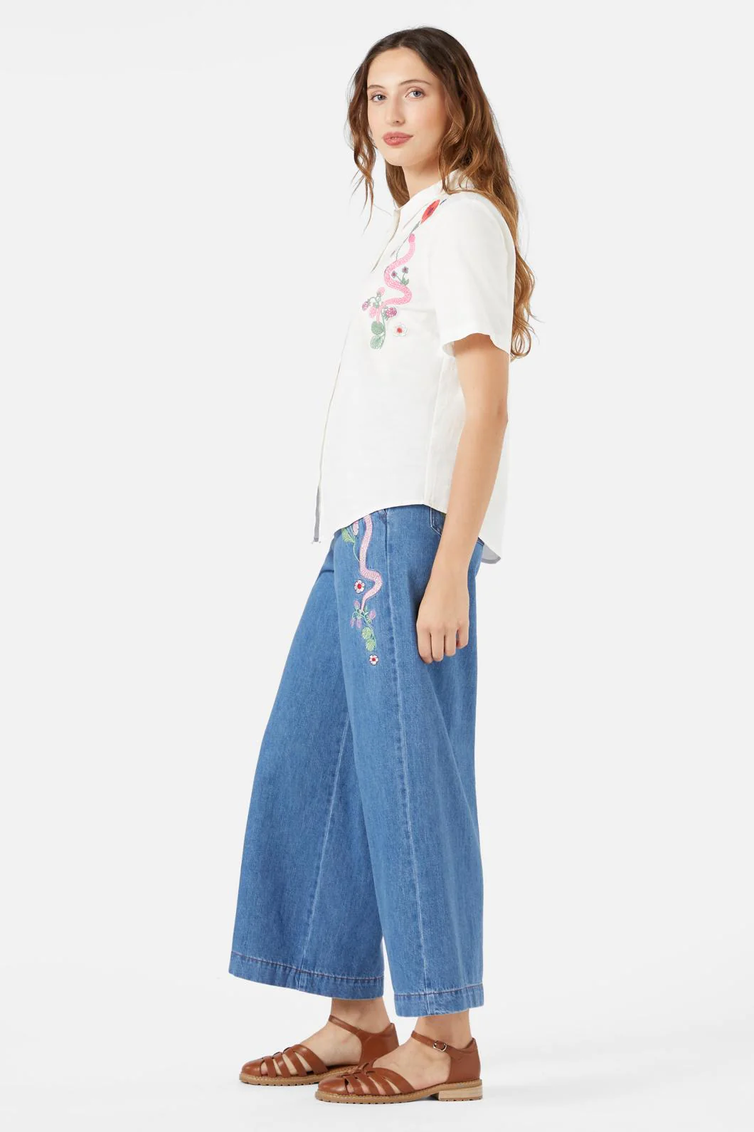 Snake Embroidered Blouse - Olabens