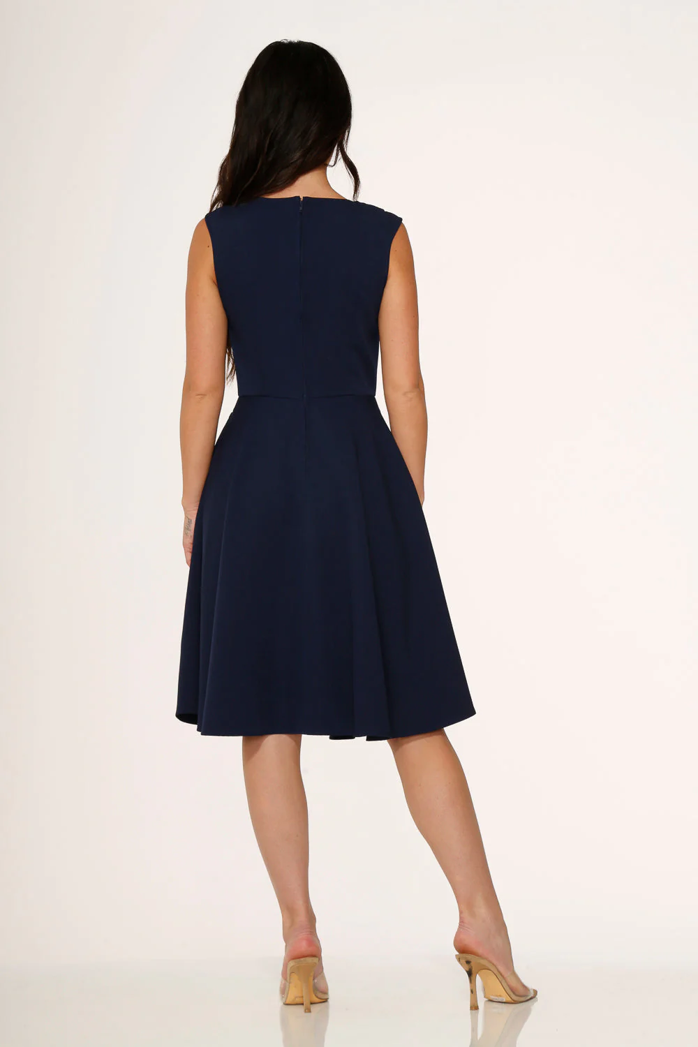 Navy Blue Swing Dress - Olabens
