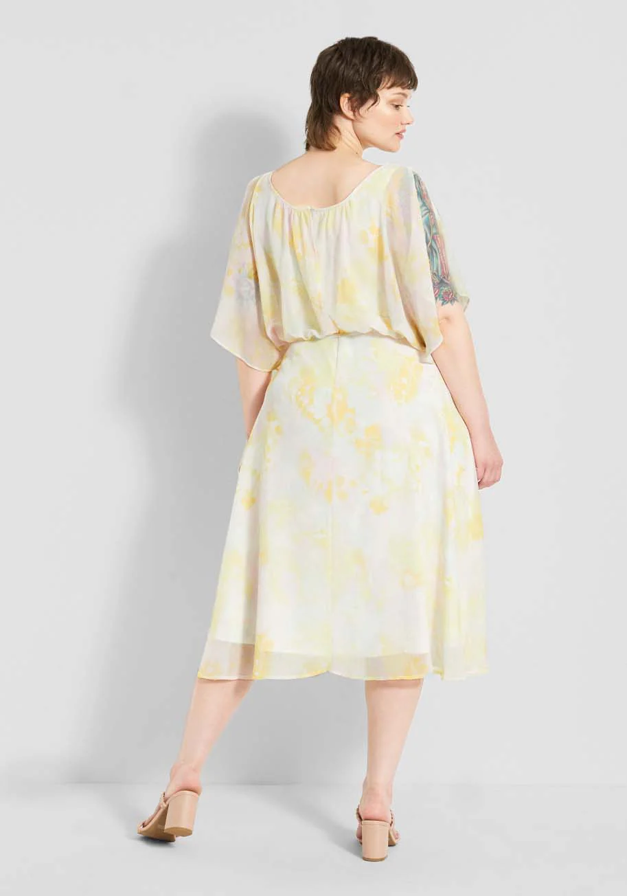 Flutter of Flattery Midi Dress - Olabens