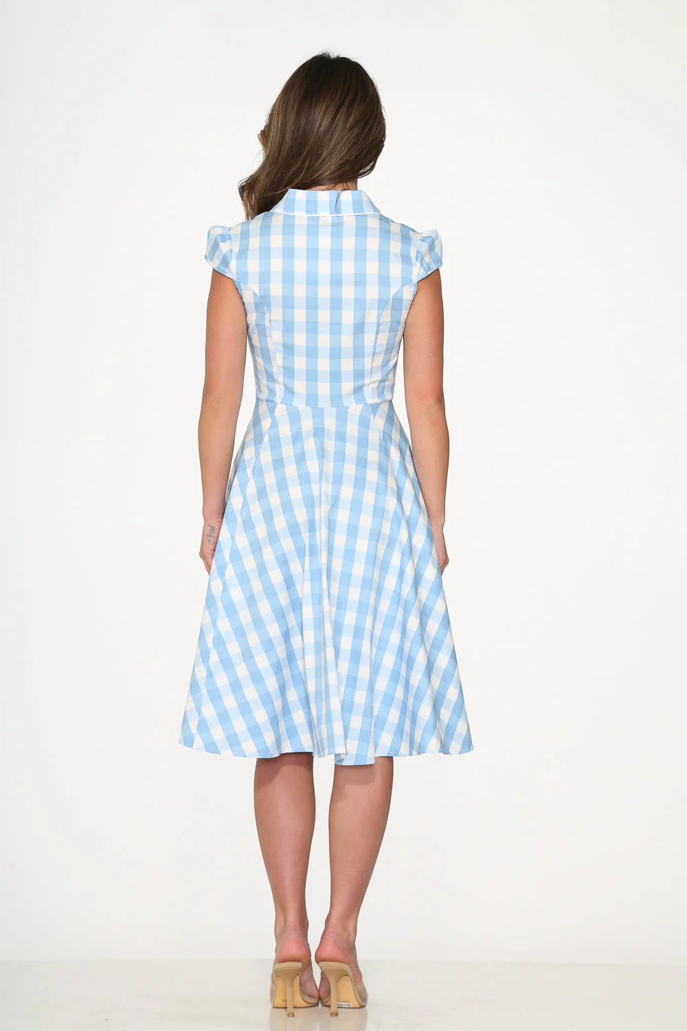 Blue Checkmate Swing Dress - Olabens