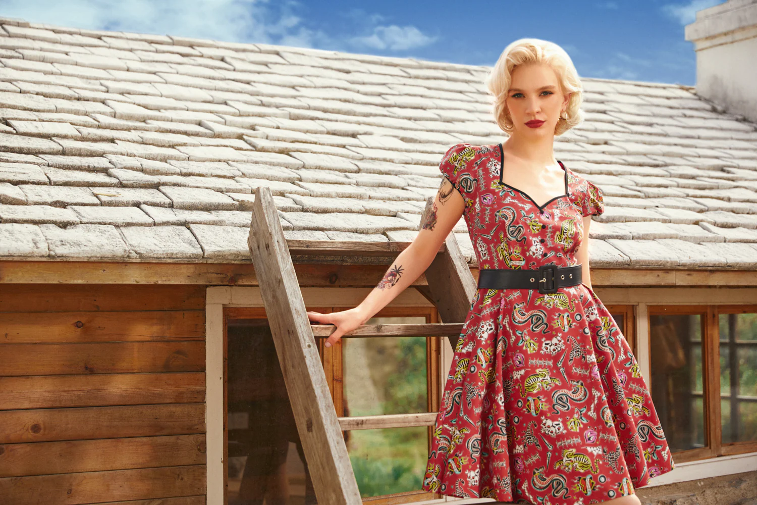 Drive In Delight Fit & Flare Dress - Olabens