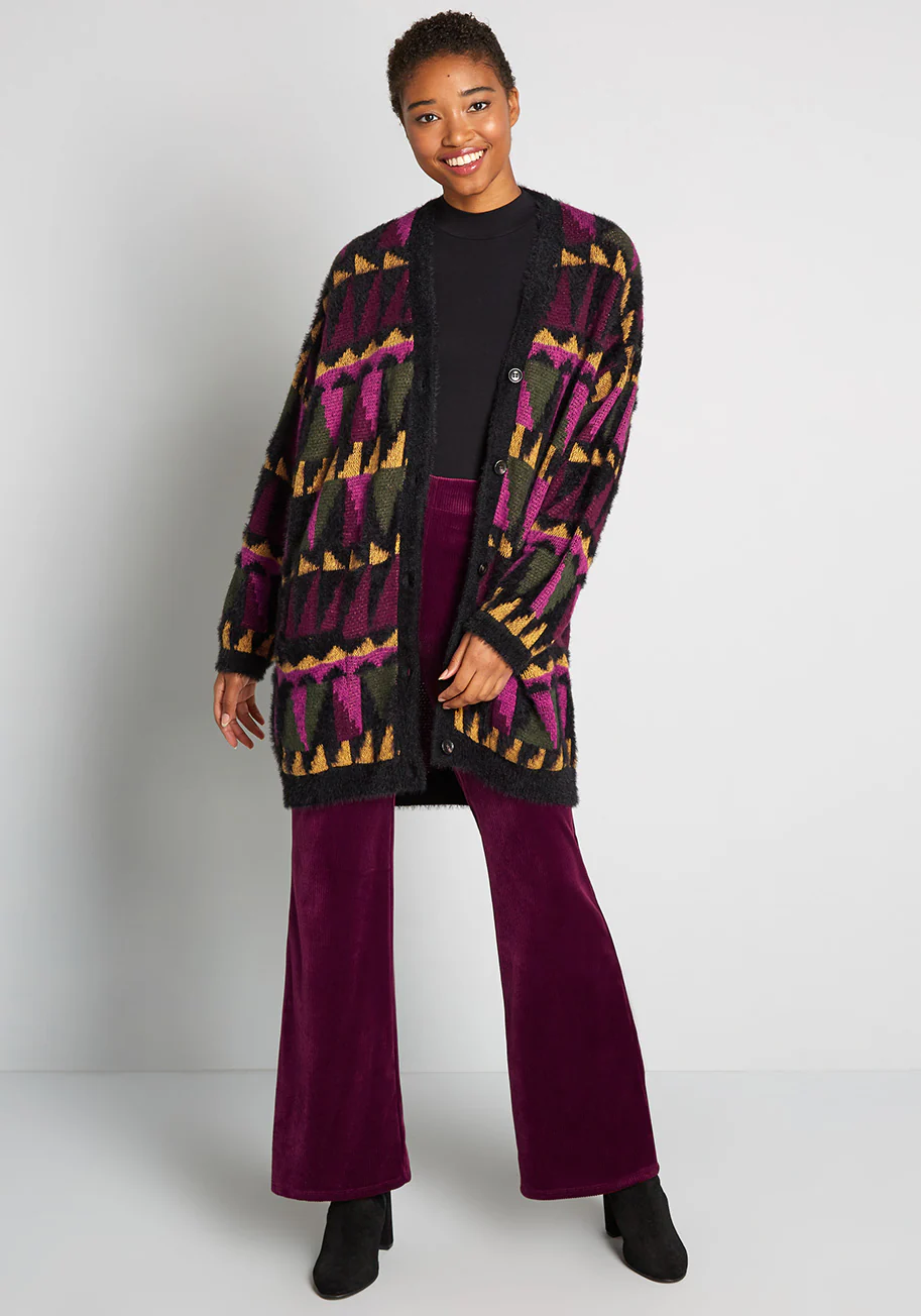 Putting The Pieces Together Sweater Coat - Olabens