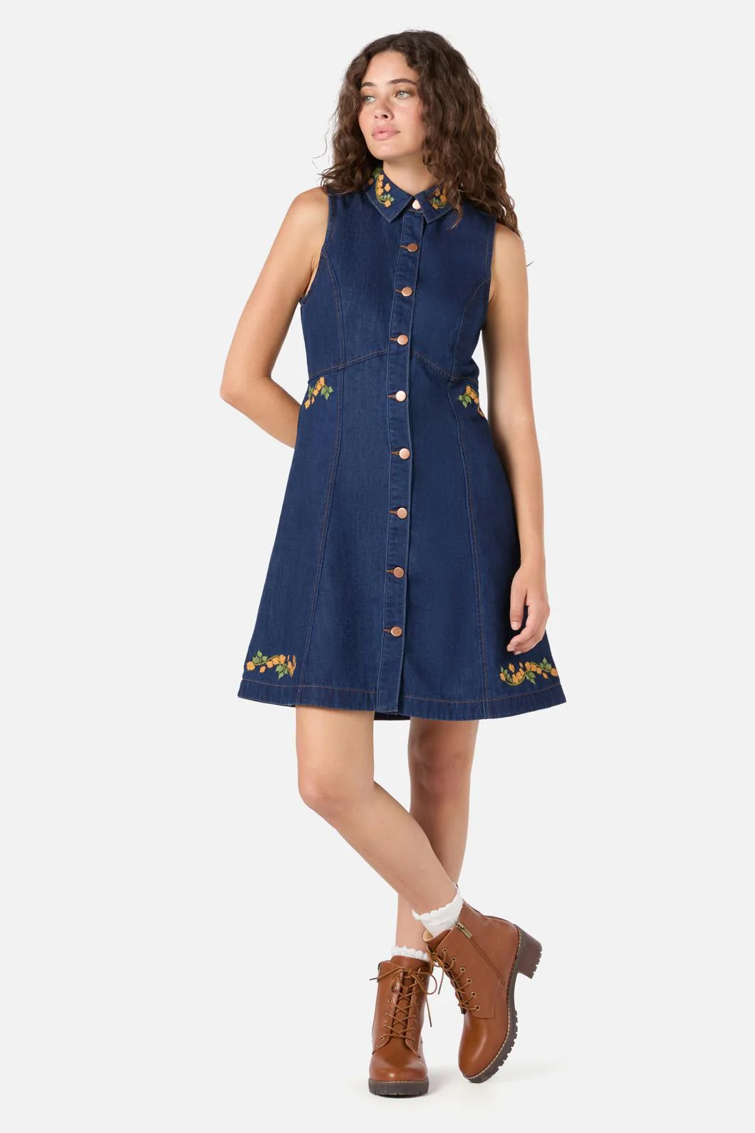 Flower Child Embroidered Dress - Olabens