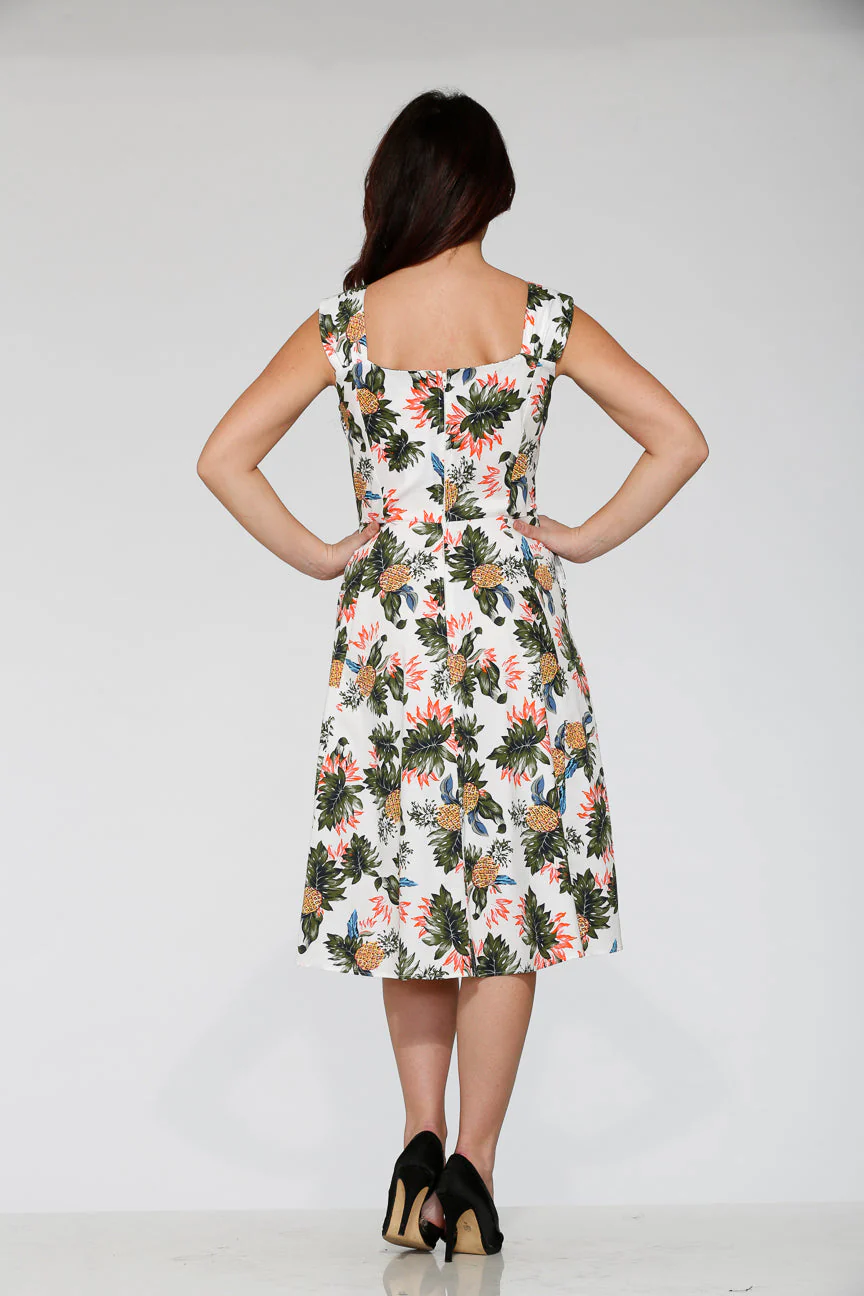 White Hawaiian Swing Dress - Olabens