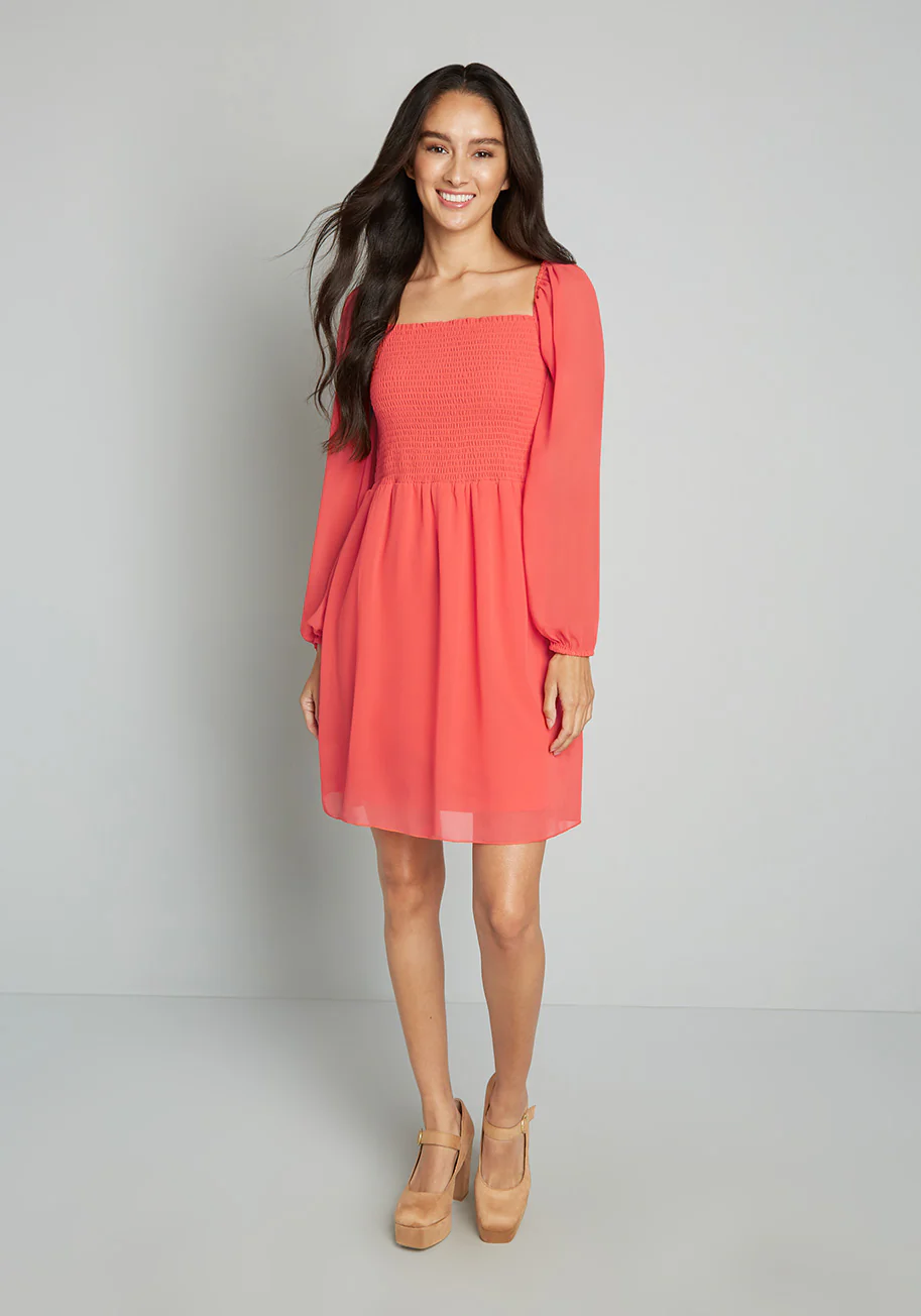 Peasant-ly Surprised Smocked Babydoll Dress - Olabens
