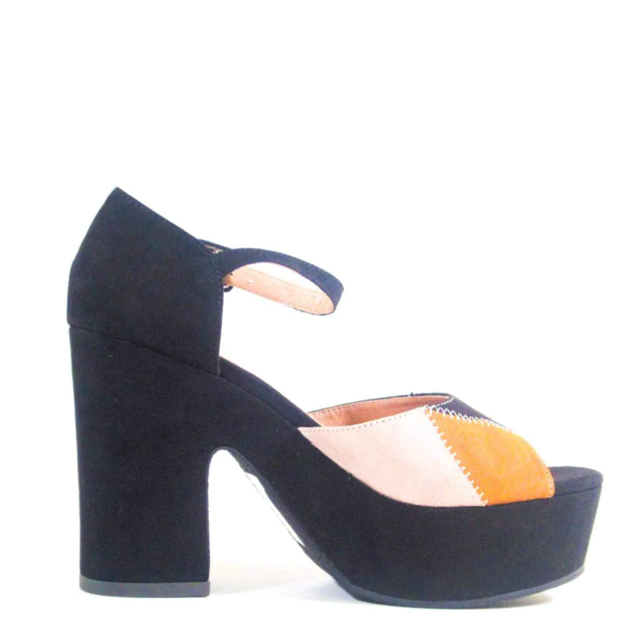 Quilted Patchwork Platform Heels - Olabens