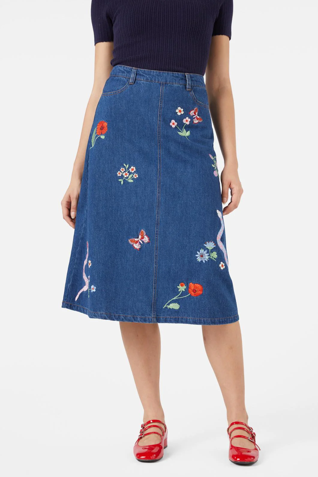 Snake Embroidered Skirt - Olabens