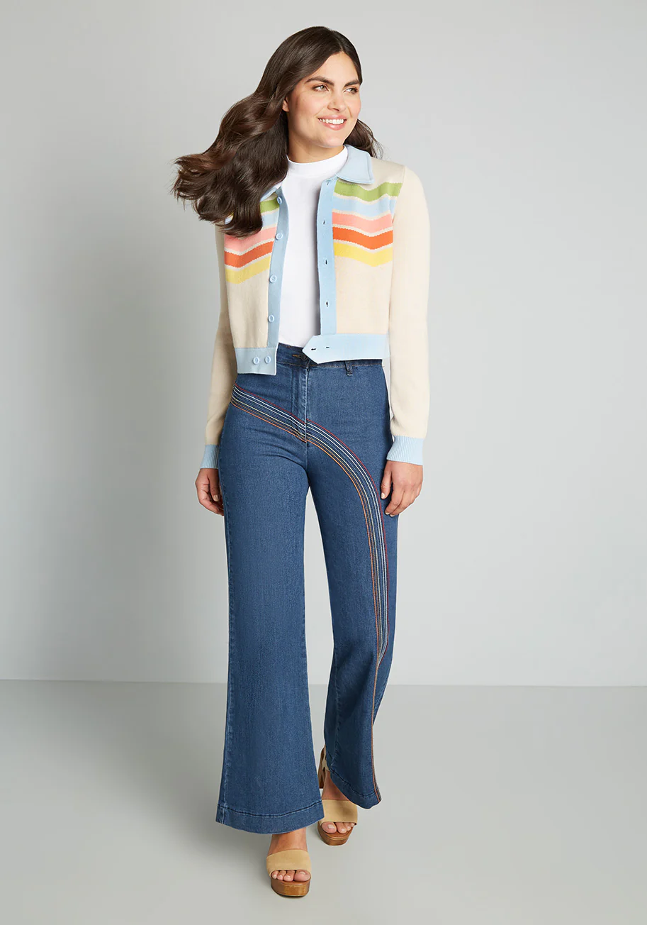 Rainbow With Me Wide-Leg Jeans - Olabens