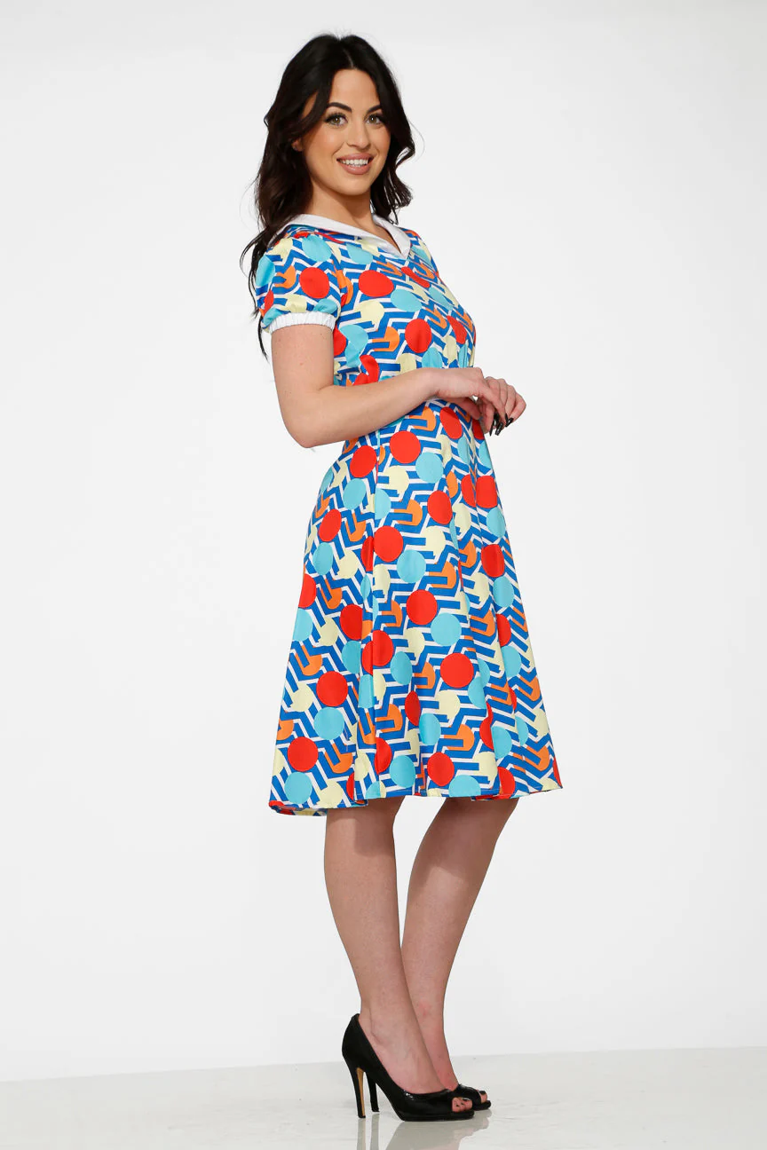 Stripe Red Dot Swing Dress - Olabens