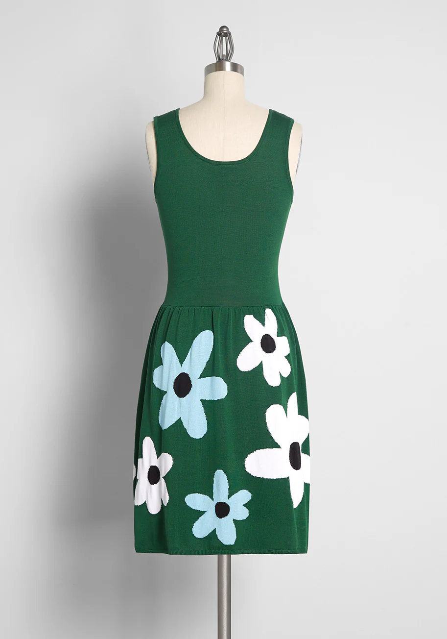Bloom Boldly Sleeveless Sweater Dress - Olabens