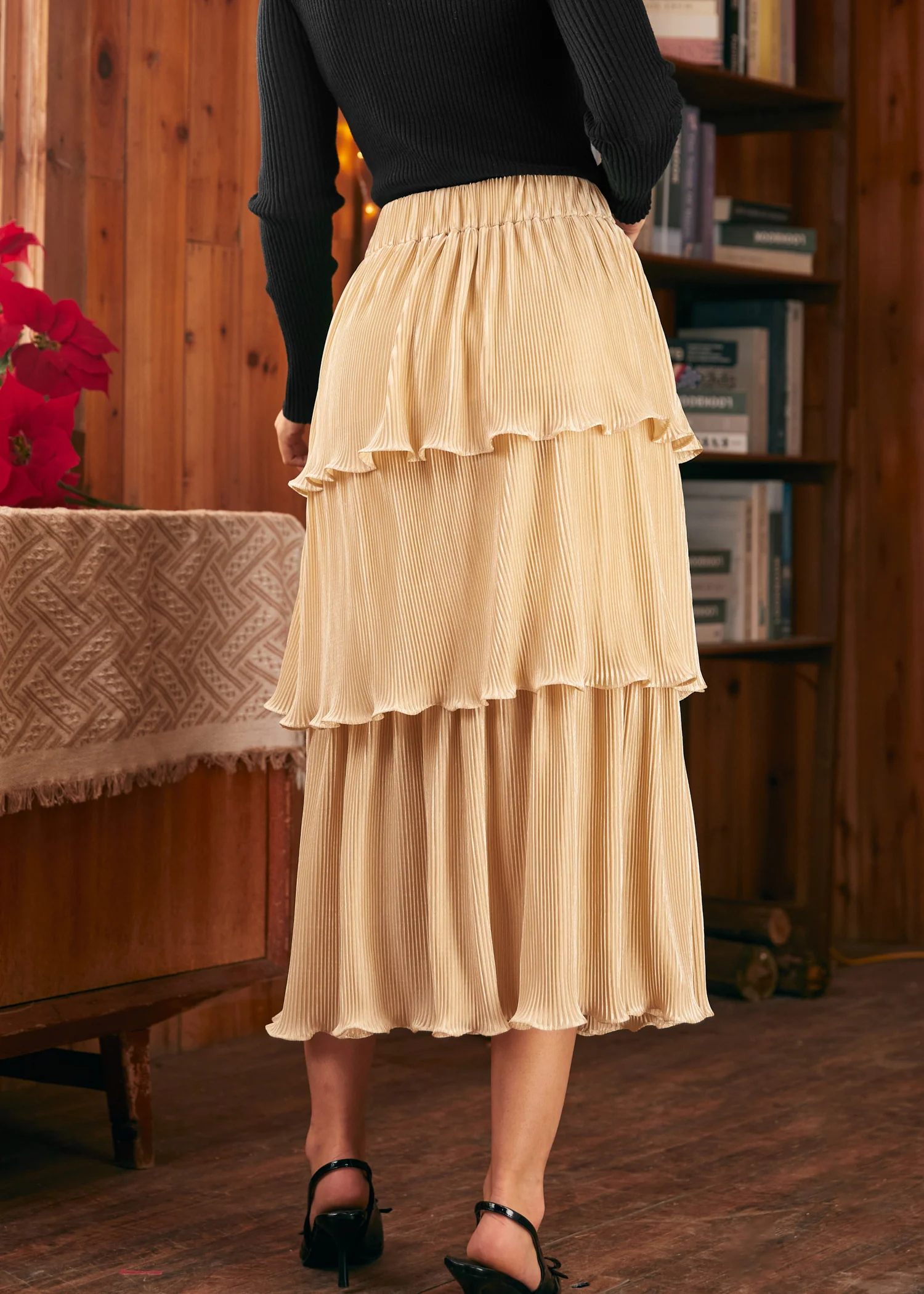Vintage Tales Tiered Midi Skirt - Olabens