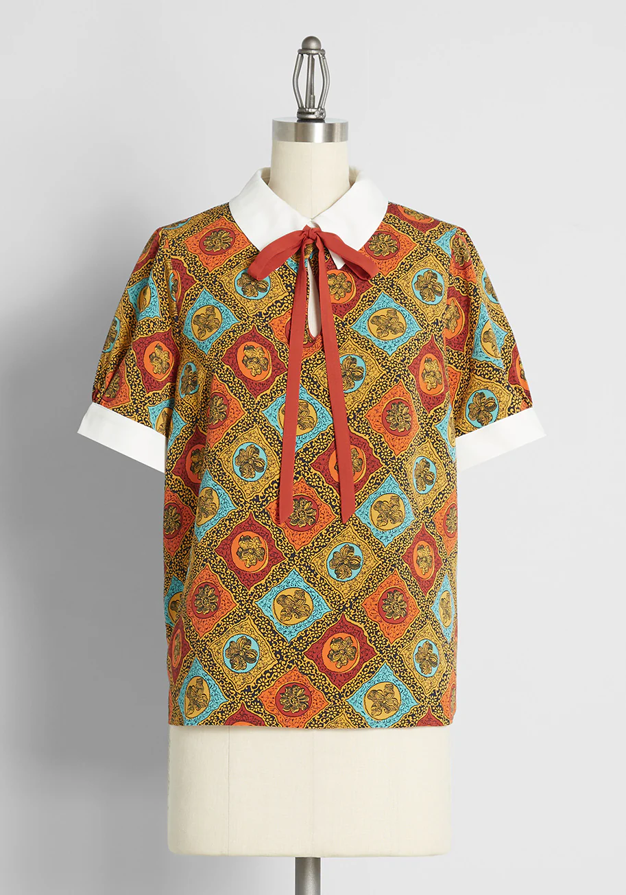 Positive First Impressions Tie-Neck Blouse - Olabens