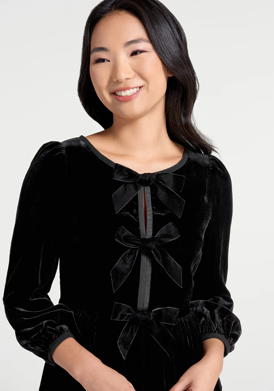 Black Bow Event Mini Dress - Olabens