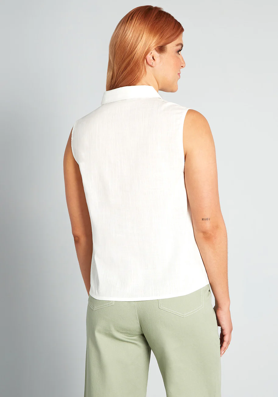 Exotic Palette Embroidered Sleeveless Blouse - Olabens