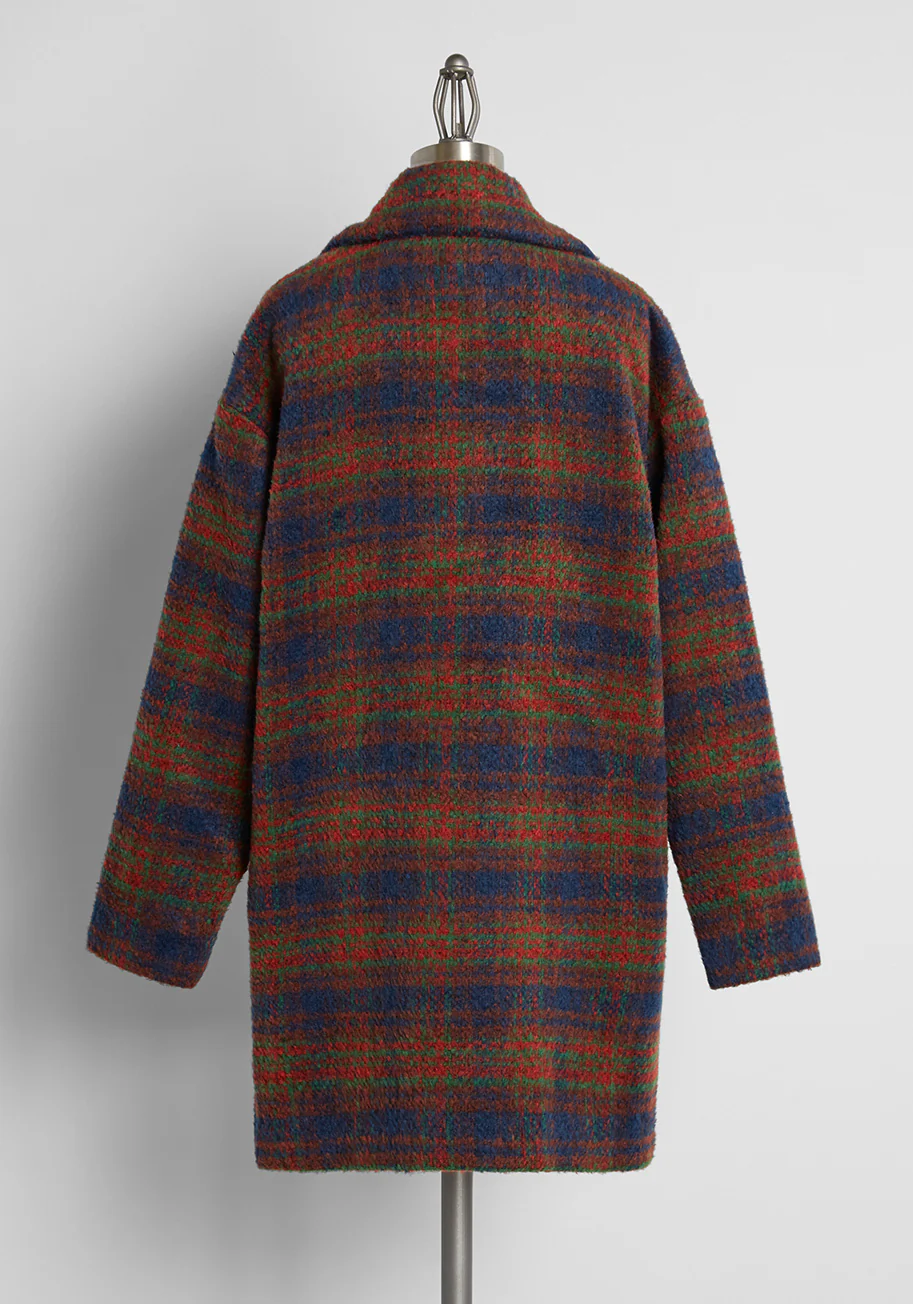 Good in Plaid Weather Oversized Coat - Olabens