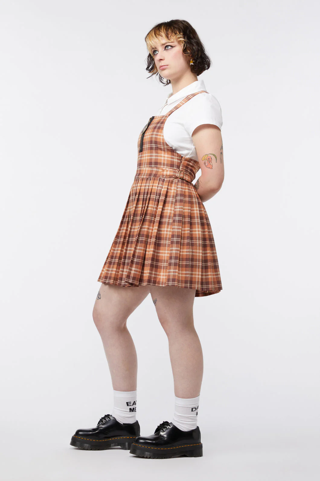 Looking Glass Tartan Pinafore - Olabens