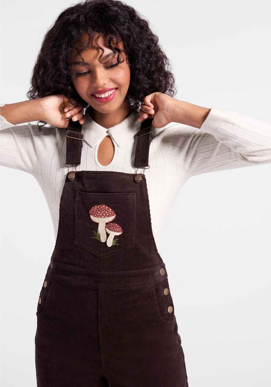 Mushroom Alley Corduroy Overalls - Olabens