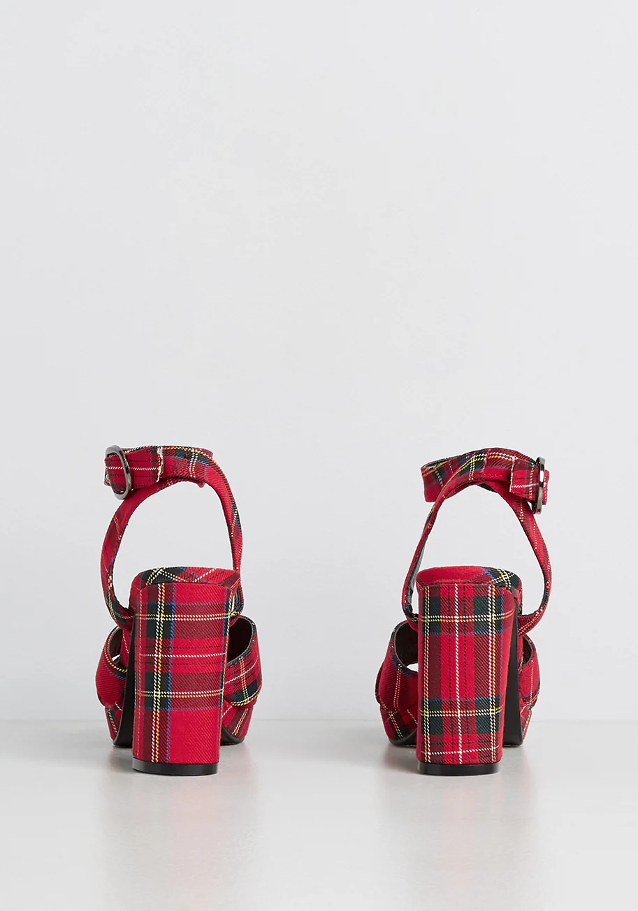 Stomping Plaid Platform Heel - Olabens