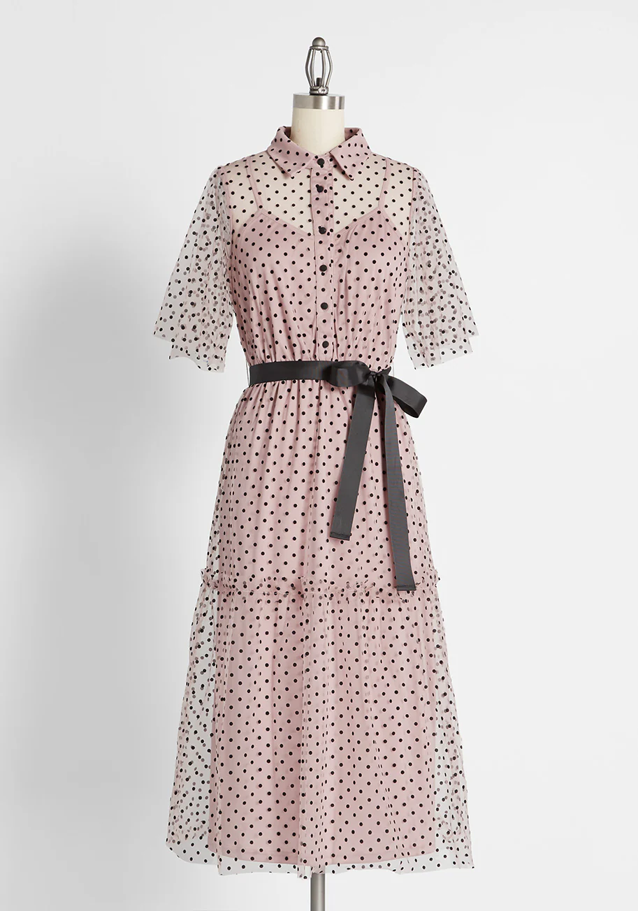 Dotted Darling Midi Dress - Olabens