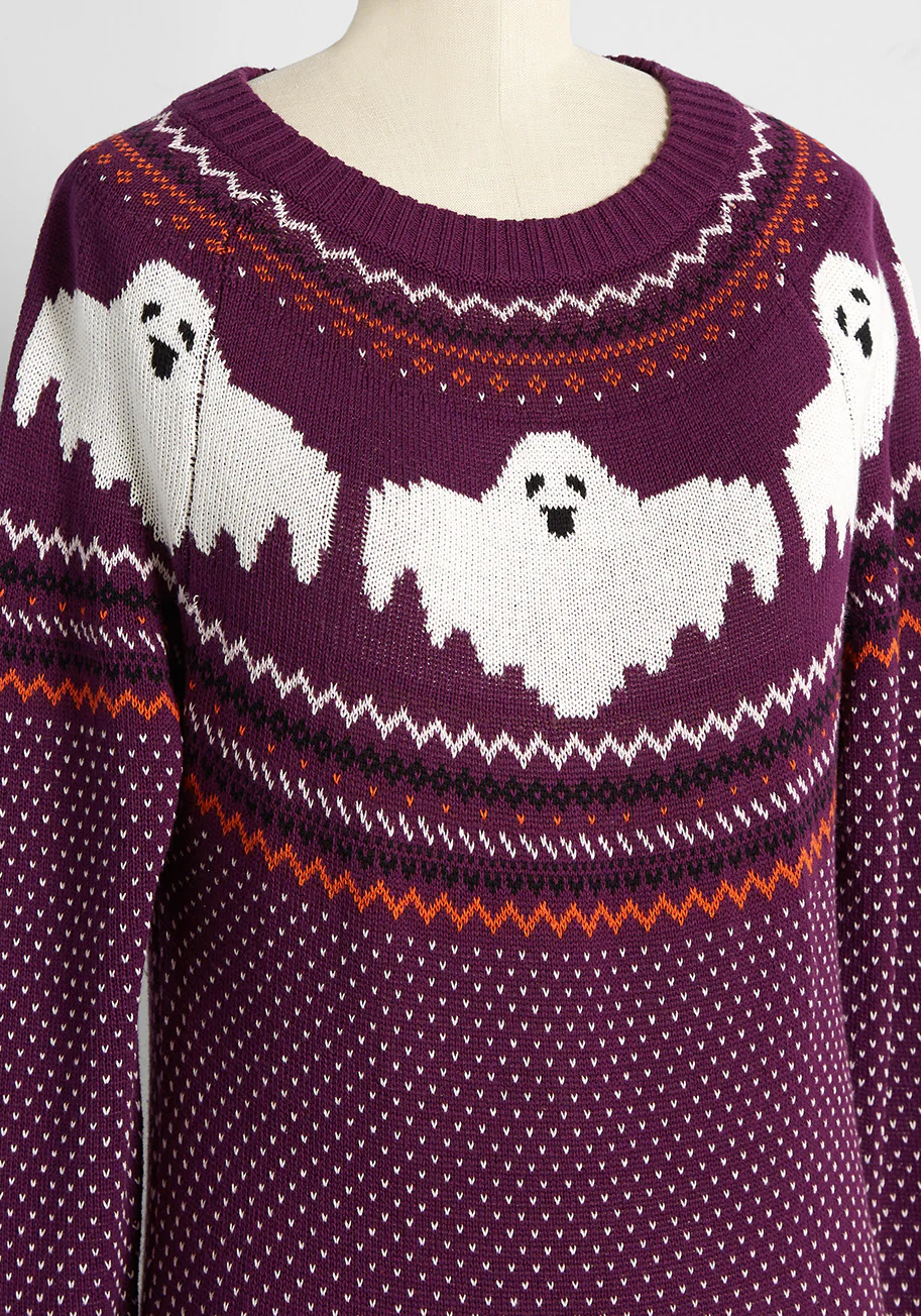 Here For The Boos Fair Isle Sweater - Olabens