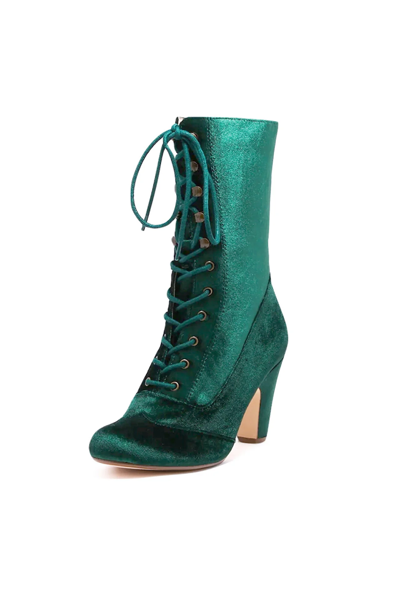 Claire Velvet Victorian Booties - Olabens