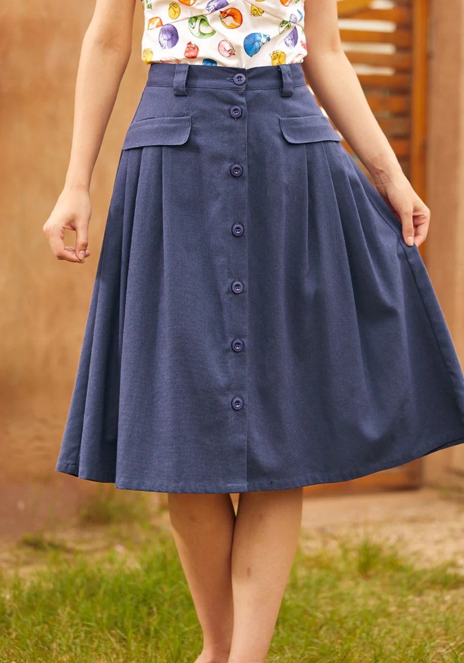 Effortless Feature Midi Skirt - Olabens